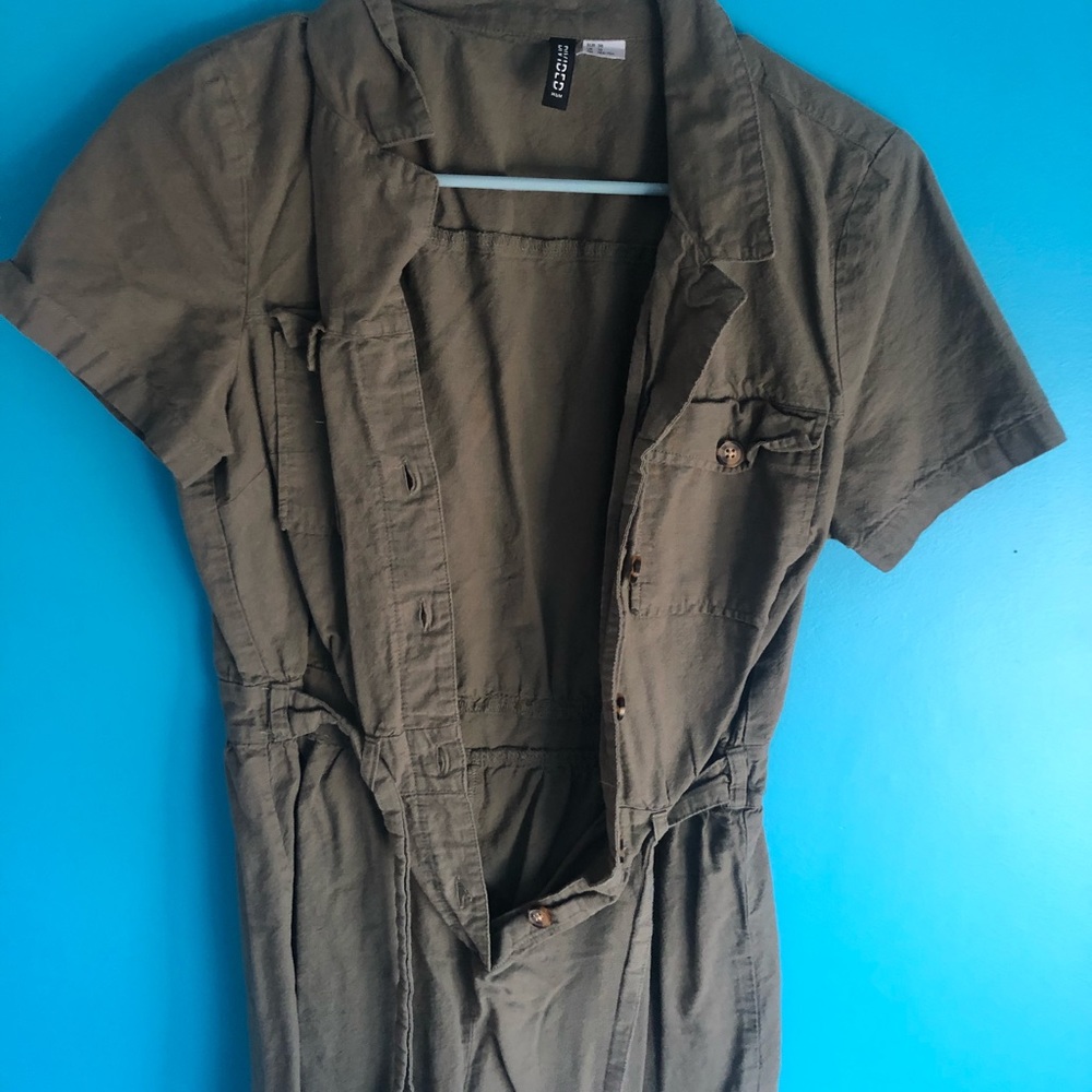 Juniors Side M Army Green Romper